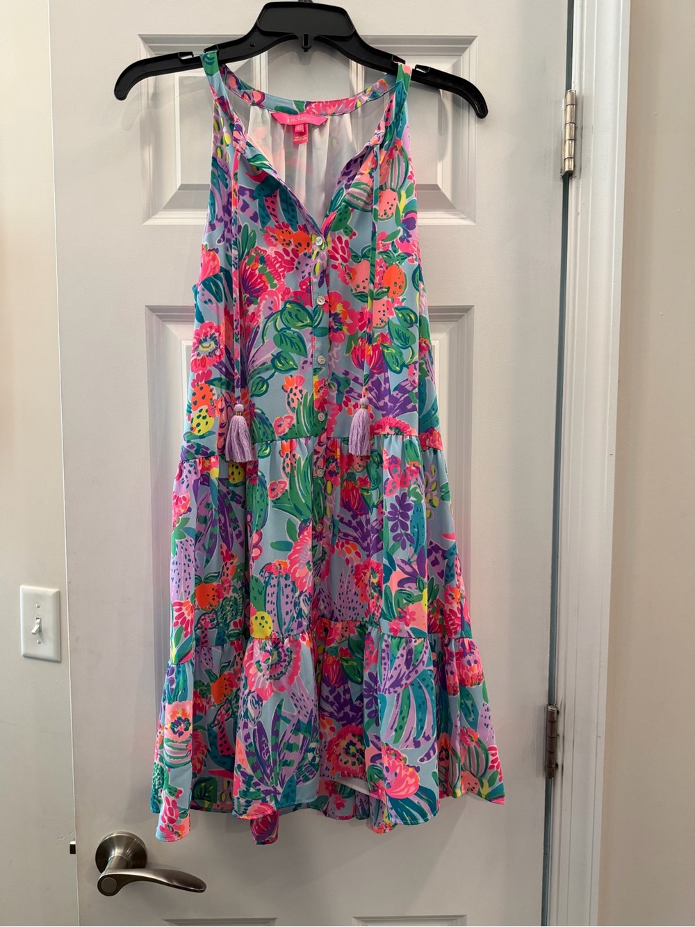 Lilly Pulitzer Floral Tiered Sundress - Pink & Teal